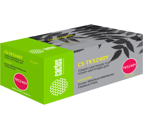 Картридж Cactus CS-TK5240Y TK-5240Y для Kyocera Ecosys M5526cdn/M5526cdw, желтый (3000 стр.)