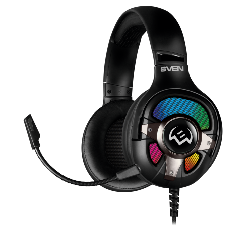 Гарнитура проводная игровая SVEN AP-U1100MV, черный (USB, RGB, 7.1)
