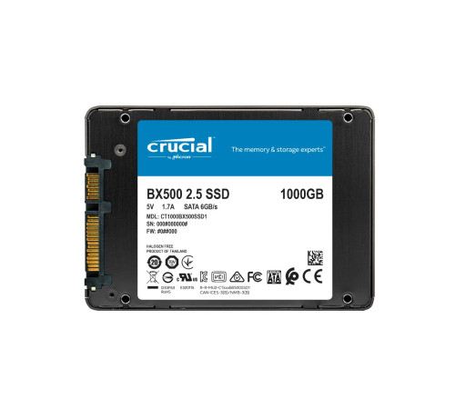 Твердотельный накопитель Crucial BX500 CT1000BX500SSD1, 1TB, 2.5"