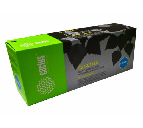 Картридж Cactus CS-CE742A CE742A для HP LJ CP5220/CP5221/CP5223/CP5225, желтый (7300 стр.)