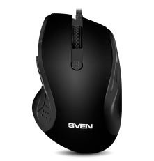 Мышь проводная SVEN RX-113, 6 кнопок, 800-2000 dpi, Soft Touch, 1.5 м, USB, чёрный