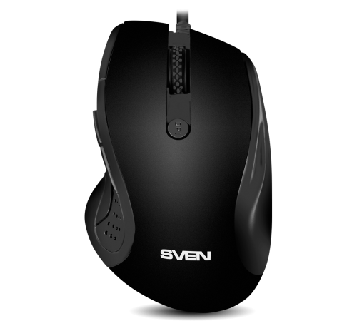 Мышь проводная SVEN RX-113, 6 кнопок, 800-2000 dpi, Soft Touch, 1.5 м, USB, чёрный