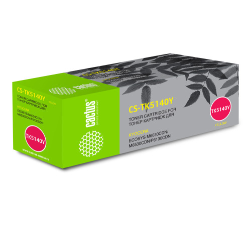 Картридж Cactus CS-TK5140Y TK-5140Y для Kyocera Ecosys M6030cdn/M6530cdn, желтый (5000 стр.)