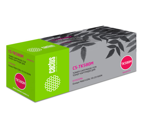 Картридж Cactus CS-TK580M TK-580M для Kyocera FS-C5150DN/P6021, пурпурный (2800 стр.)
