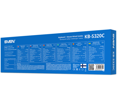 Комплект (клавиатура/мышь) проводной SVEN KB-S320C, черный