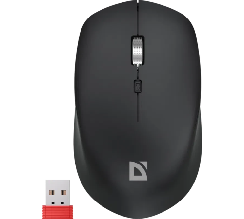 Мышь беспроводная Defender Velvet MB-406, 2.4ГГц+BT, 1600 dpi, 4 кнопки, АКБ, черный