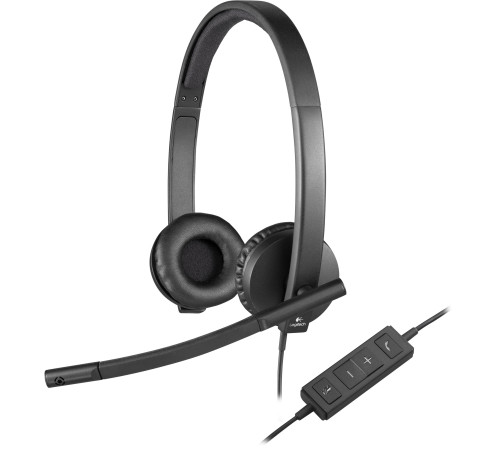 Гарнитура проводная Logitech H570E, USB,  Stereo, черный