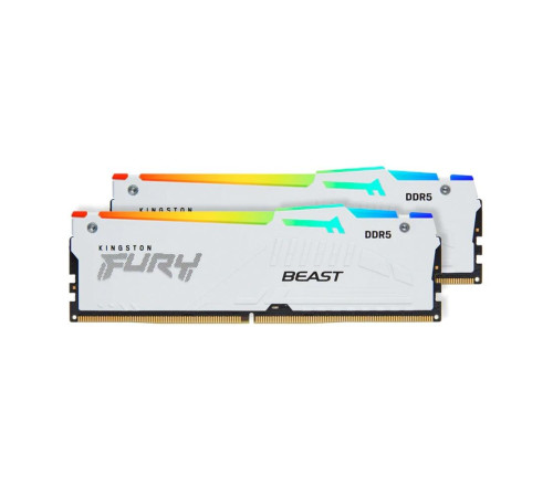 Модуль оперативной памяти Kingston 32GB FURY Beast White RGB XMP DDR5 5200Mhz PC-41600 CL40 DIMM (Kit of 2)