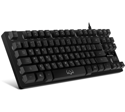 Клавиатура проводная игровая SVEN KB-G7400, 87 клавиш+12 Fn функций, подсветка, черный