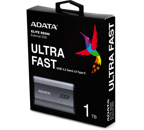 Внешний накопитель SSD 1TB ADATA AELI-SE880, USB 3.2, серый титан