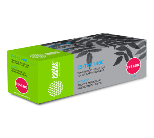 Картридж Cactus CS-TK5140C TK-5140C для Kyocera Ecosys M6030cdn/M6530cdn, голубой (5000 стр.)