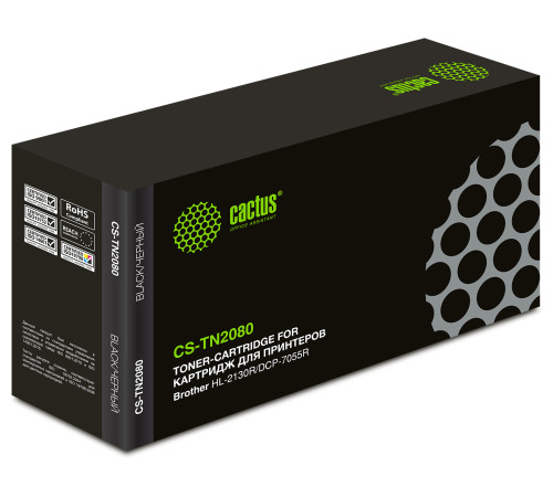 Картридж лазерный Cactus CS-TN2080 TN-2080 для Brother HL-2130R/DCP-7055R (700 стр.)