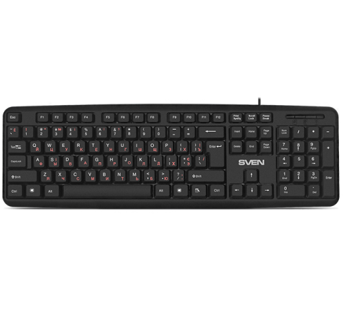Клавиатура проводная SVEN KB-S230, 104 клавиши, 2м, черный