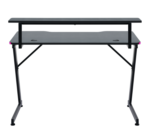 Стол компьютерный Defender Adamant, полка, подвесы, черный, МДФ, RGB