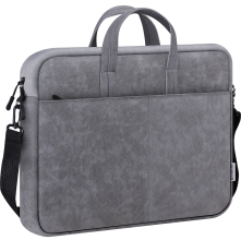 Сумка для ноутбука Defender Solid, 15.6", кожа, карман, серый,