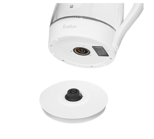 Чайник EVELUX EWK 0903 G, стекло, белый