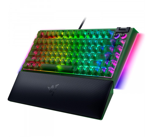 Клавиатура проводная игровая Razer BlackWidow V4 75% - Phantom Green Ed., черный