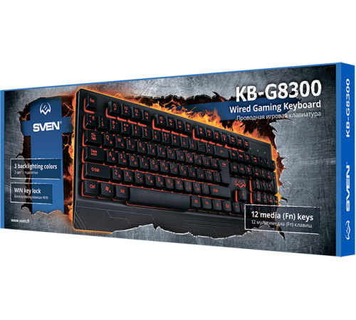 Клавиатура проводная игровая SVEN KB-G8300, черный