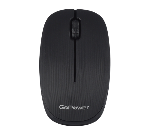 Мышь беспроводная GoPower GPM02, 3 кнопки, 1200 dpi, USB, черный