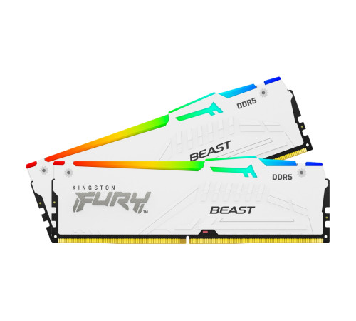 Модуль оперативной памяти Kingston 32GB FURY Beast White RGB XMP DDR5 5200Mhz PC-41600 CL40 DIMM (Kit of 2)