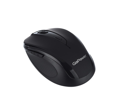 Мышь беспроводная GoPower GPM03, 6 кнопок, 1200 dpi, USB, бесшумная, Soft-Touch черный