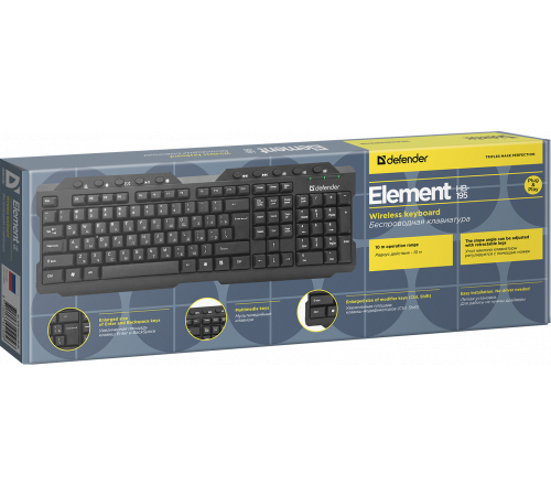 Клавиатура беспроводная Defender Element HB-195 RU, мультимедиа, черный