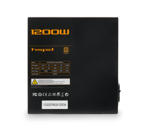 Блок питания 1200 Вт HSPD HSI-1200GF-BK