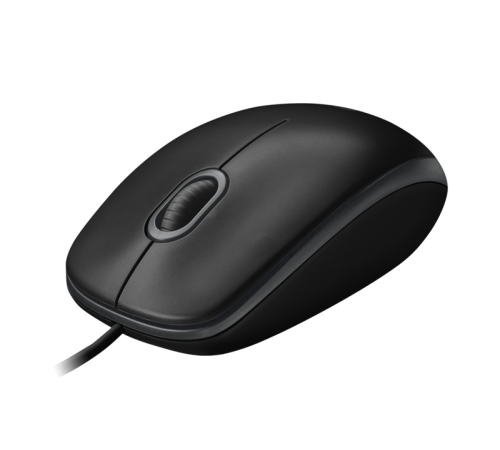 Мышь проводная Logitech B100, USB, черный
