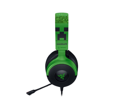 Гарнитура проводная игровая Razer Kraken V4 X - Minecraft Ed., черный/зеленый
