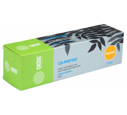Картридж Cactus CS-PH6700C 106R01523 для Xerox Phaser 6700, голубой (12000 стр.)