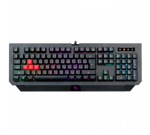 Клавиатура проводная игровая A4Tech B120N, мультимедийная, USB, LED, 1.8 м, черный