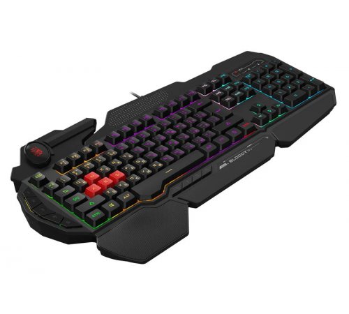 Клавиатура проводная игровая A4Tech B310N, мультимедийная, USB, LED, 1.8 м, черный
