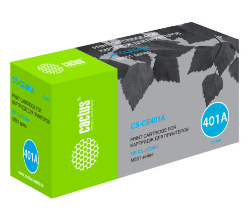 Картридж Cactus CS-CE401A CE401A для HP CLJ M551, голубой (6000 стр.)