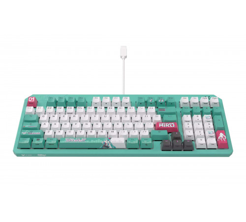 Клавиатура проводная игровая ASUS RA09 TUF GAMING K3 GEN II MIKU, зеленый