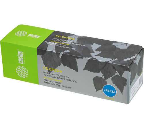 Картридж Cactus CS-CF532A CF532A для HP LJ M180n/M181fw, желтый (900 стр.)