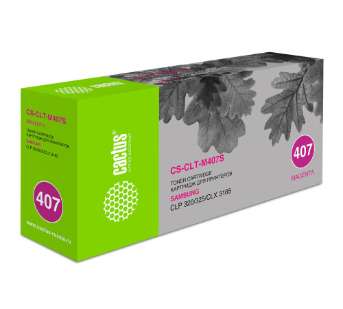 Картридж лазерный Cactus CS-CLT-M407S CLT-M407S для Samsung CLP320/320n/325/CLX318, пурпурный (1000 стр.)