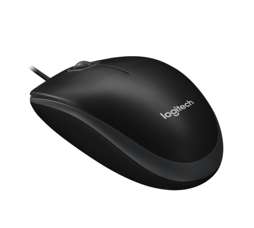Мышь проводная Logitech B100, USB, черный