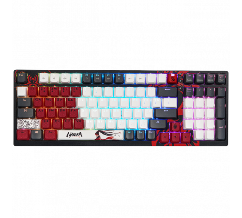 Клавиатура проводная игровая A4Tech S98 Naraka, механическая, USB, LED, черный/красный