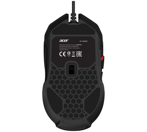 Мышь проводная игровая ACER OMW160, USB, 6400 dpi, RGB, 8 кнопок, черный