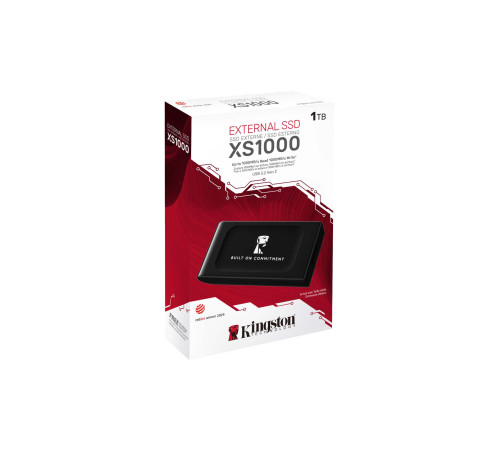 Внешний накопитель SSD 1TB Kingston XS1000, USB3.2, черный