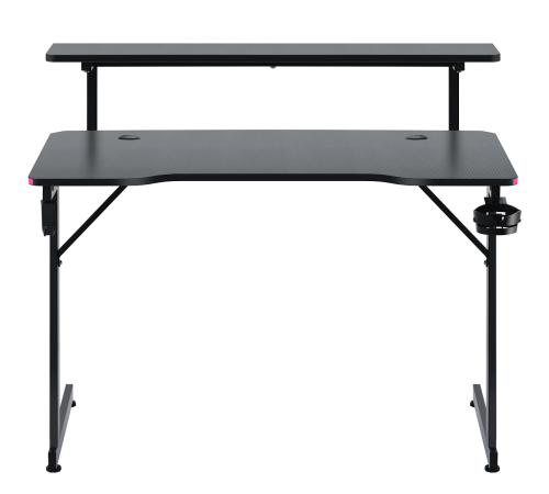 Стол компьютерный Defender Adamant, полка, подвесы, черный, МДФ, RGB