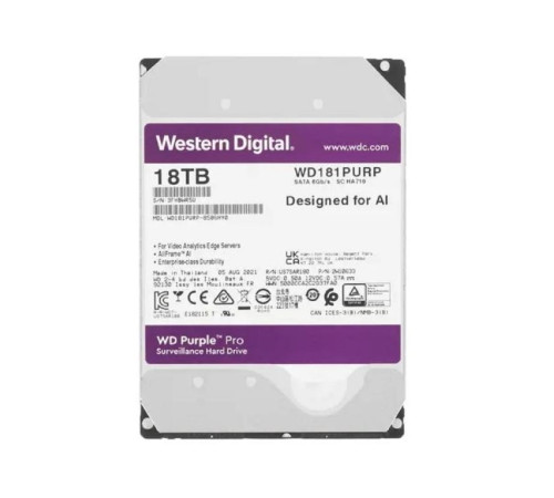 Жесткий диск 18TB Western Digital Purple Pro WD181PURP