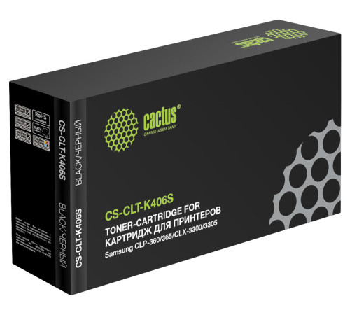 Картридж Cactus CS-CLT-K406S CLT-K406S для Samsung CLP-360/365/CLX-3300, черный (1500 стр.)
