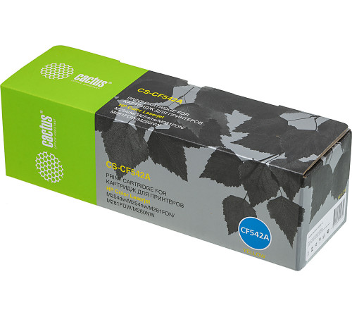 Картридж лазерный Cactus CS-CF542A CF542A для HP LJ M254dw/M280nw/M281fdn, желтый (1400 стр.)
