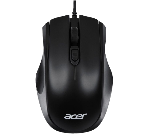 Мышь проводная Acer OMW020, 3 кнопки, 1600 dpi, USB, черный