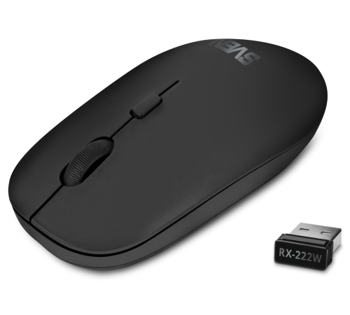 Мышь беспроводная SVEN RX-222W, BT, 2.4 GHz, АКБ, 4 кнопки, 1200-1800 dpi, черный