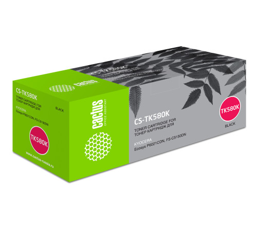 Картридж Cactus CS-TK580K TK-580K для Kyocera FS-C5150DN/P6021, черный (3500 стр.)
