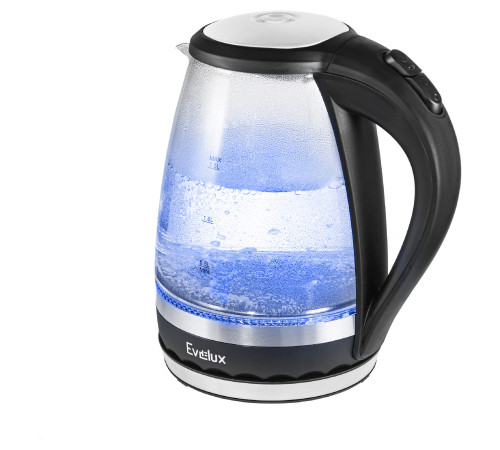 Чайник EVELUX EWK 0904 G, стекло, черный