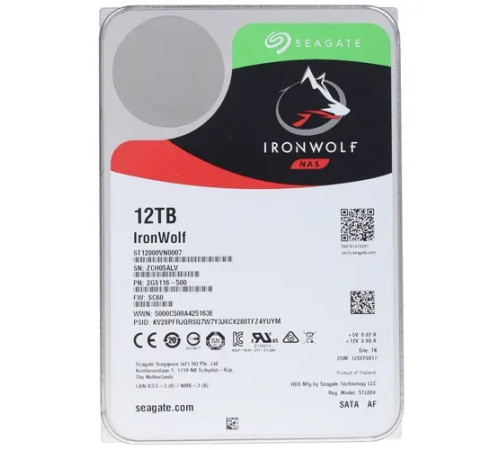 Жесткий диск 12TB Seagate IronWolf ST12000VN0007