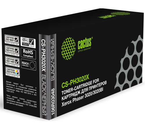 Картридж Cactus CS-PH3020X 106R03048 для Xerox Phaser 3020/3020BI (2*1500стр.)